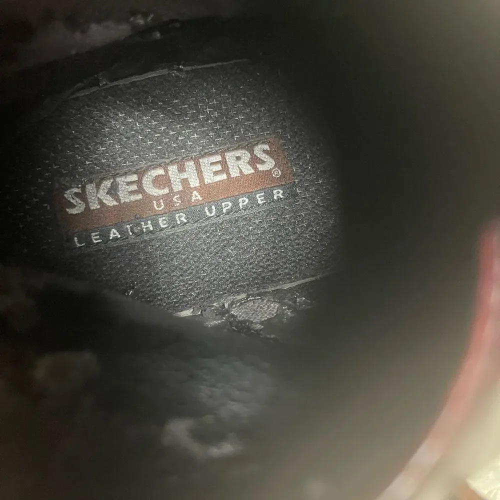 Skechers Men's Dark Burgundy Leather ankle Boots SZ11
